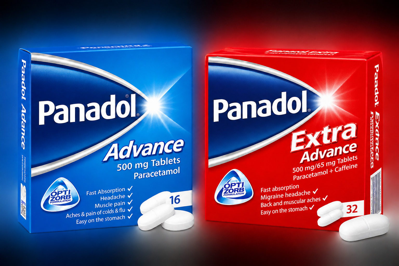 Panadol Advance and Panadol Extra Advance pain relief tablets